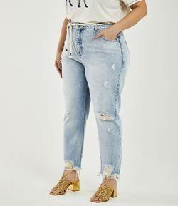 Calça Boyfriend Jeans com Cinto Corda Curve & Plus Size