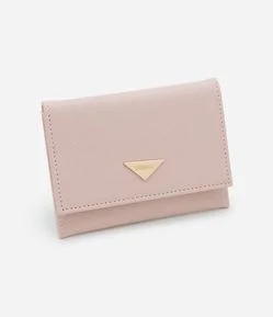 Carteira Pequena Texturizada e Detalhe de Placa em Metal