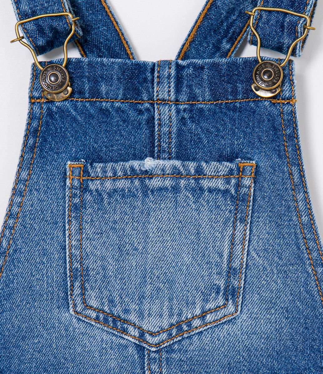 jardineira jeans saia renner