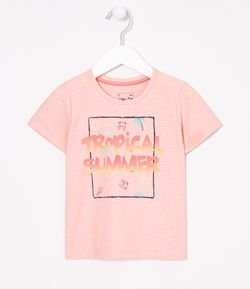 Camiseta Infantil Estampa Tropical Summer Póim - Tam 1 a 4