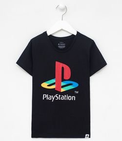 Camiseta Infantil com Estampa Playstation - Tam 5 a 14 anos