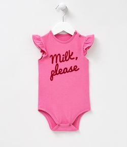 Body Infantil Mini Me Estampa Milk Please - Tam 0 a 18 meses