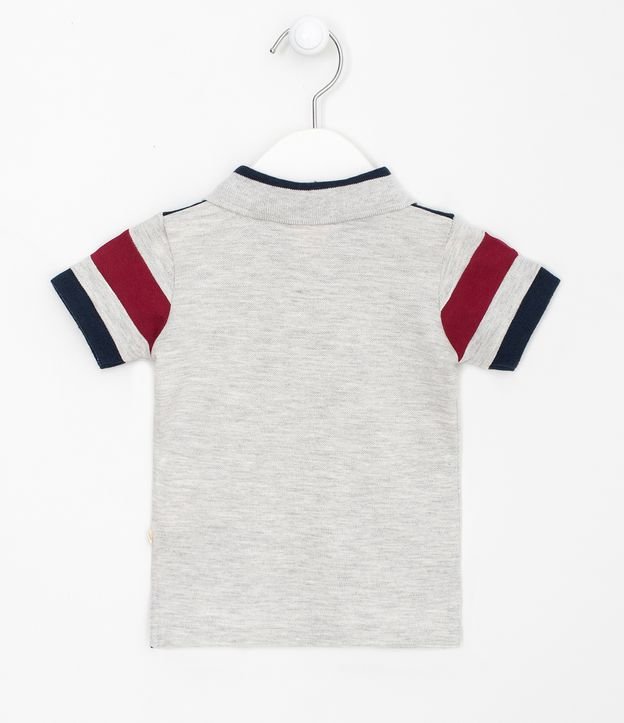 Camiseta Infantil Gola Polo com Bordado - Tam 0 a 18 meses | Teddy Boom (0 a 18 meses) | Cinza | 0-3M