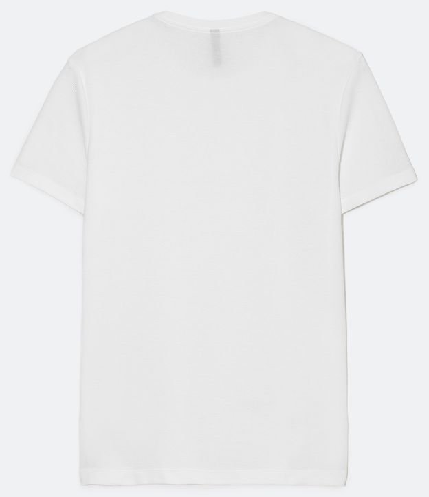 Camiseta Slim em Algodão Peruano com Textura Canelada Branco 6
