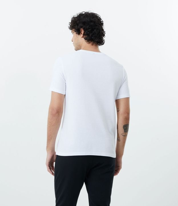 Camiseta Slim em Algodão Peruano com Textura Canelada Branco 2