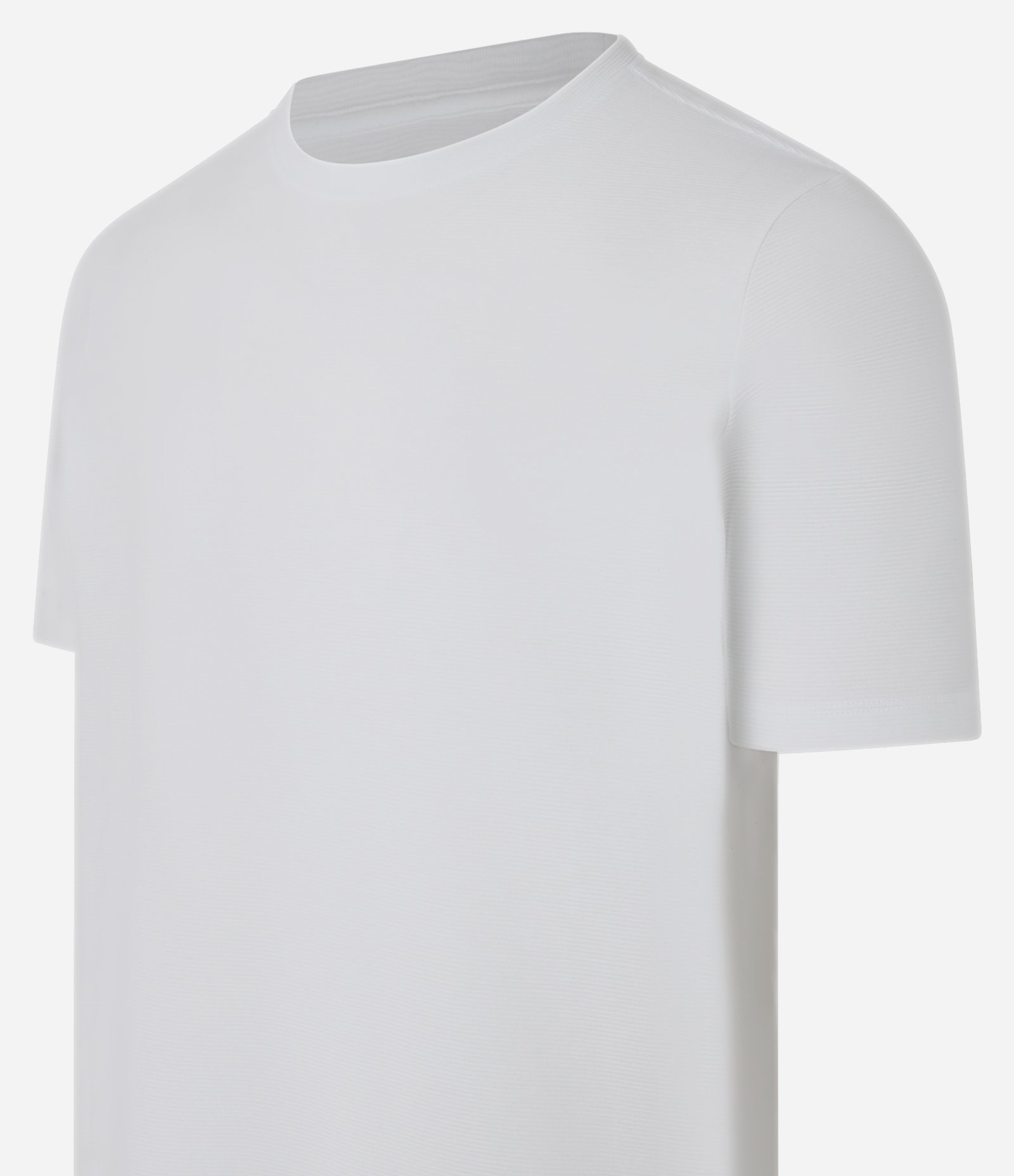 Camiseta Slim em Algodão Peruano com Textura Canelada Off White 9
