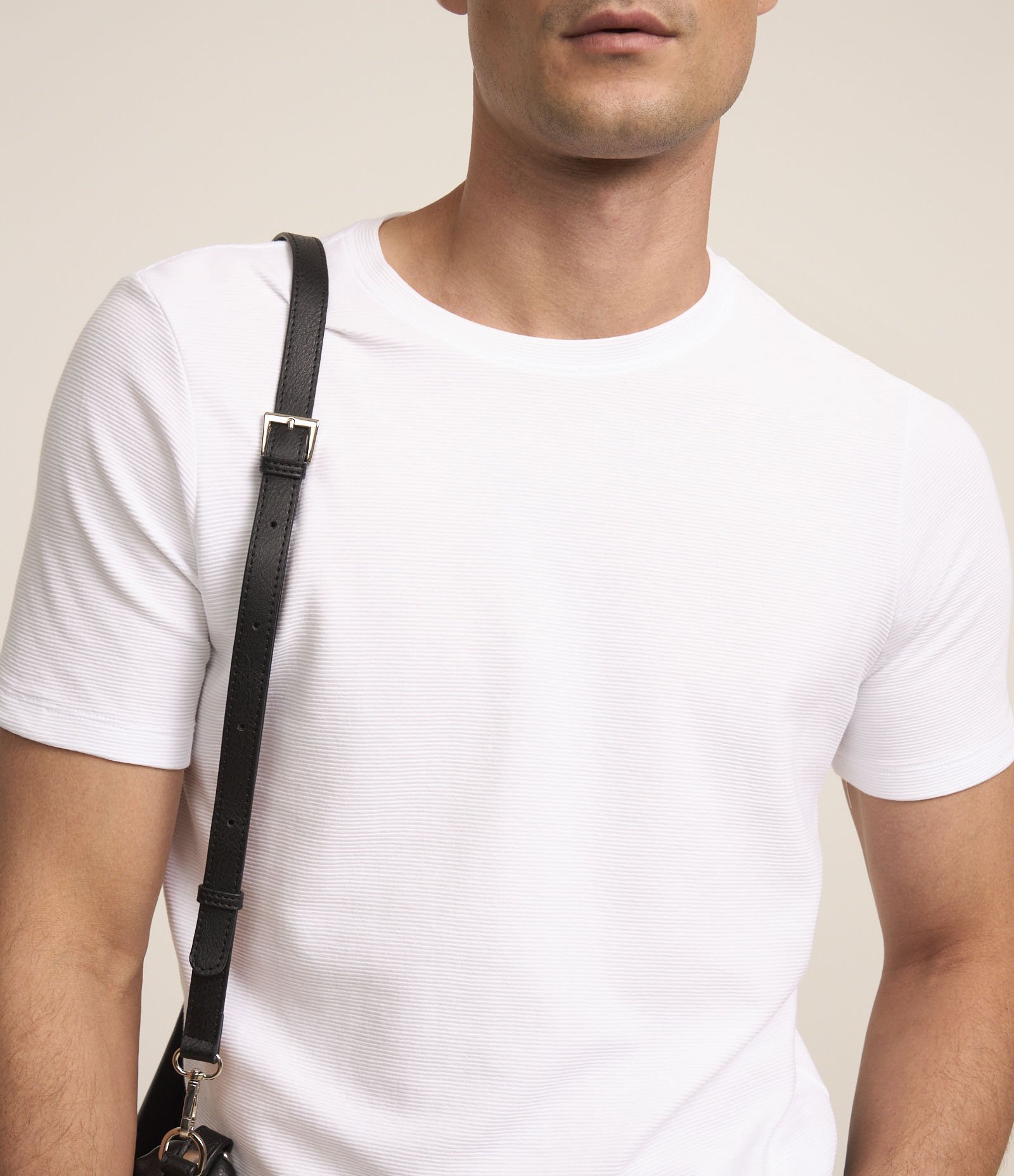 Camiseta Slim em Algodão Peruano com Textura Canelada Off White 3