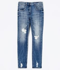 Calça Jeans Super Skinny com Rasgos