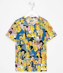 Camiseta Infantil Estampa Simpsons - Tam  5 a 14 anos
