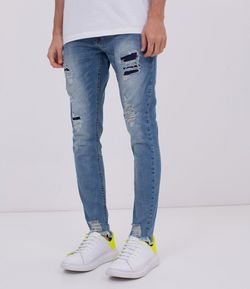 Calça Jeans Super Skinny Destroyed 