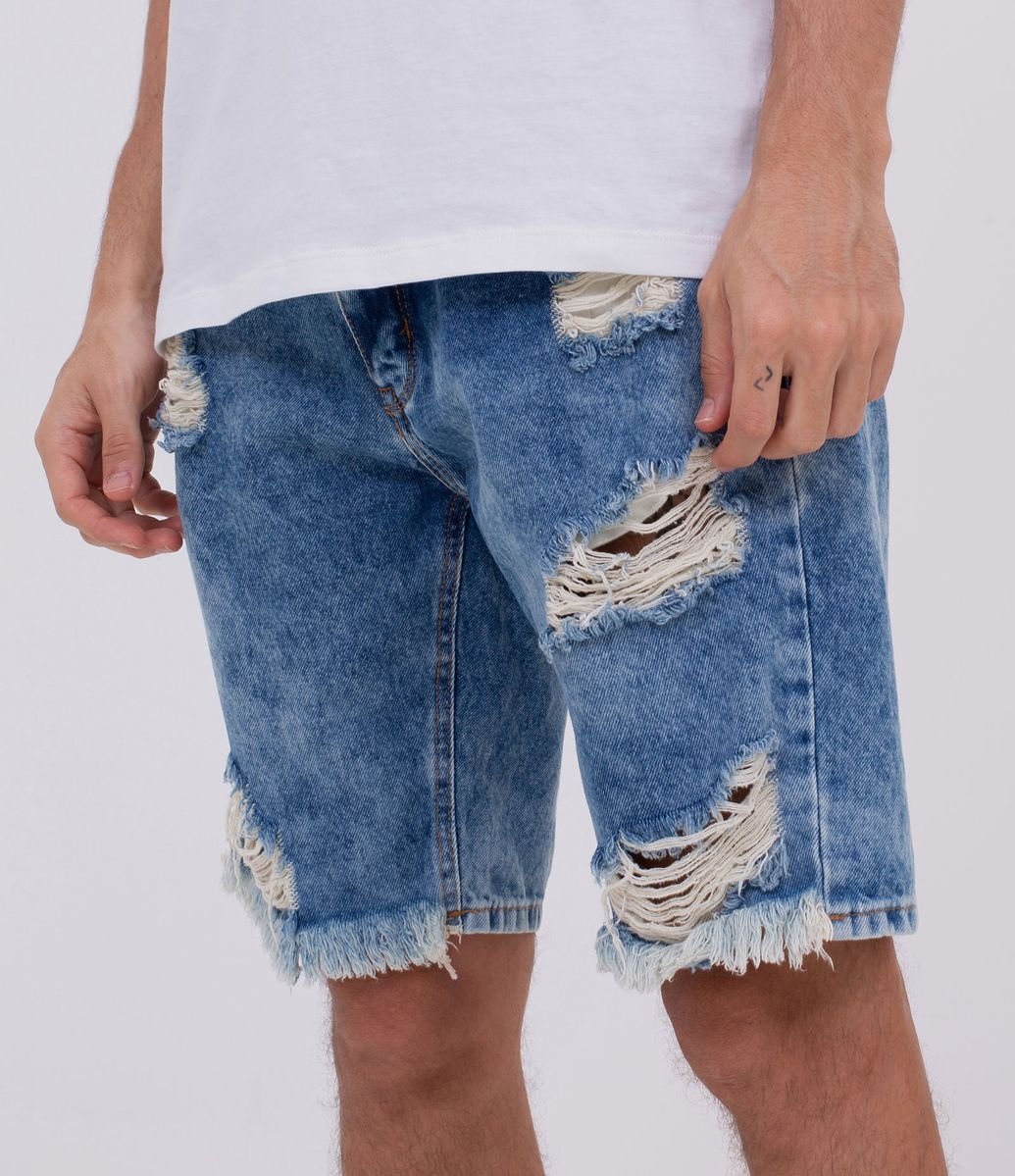 jaqueta jeans destroyed masculina renner