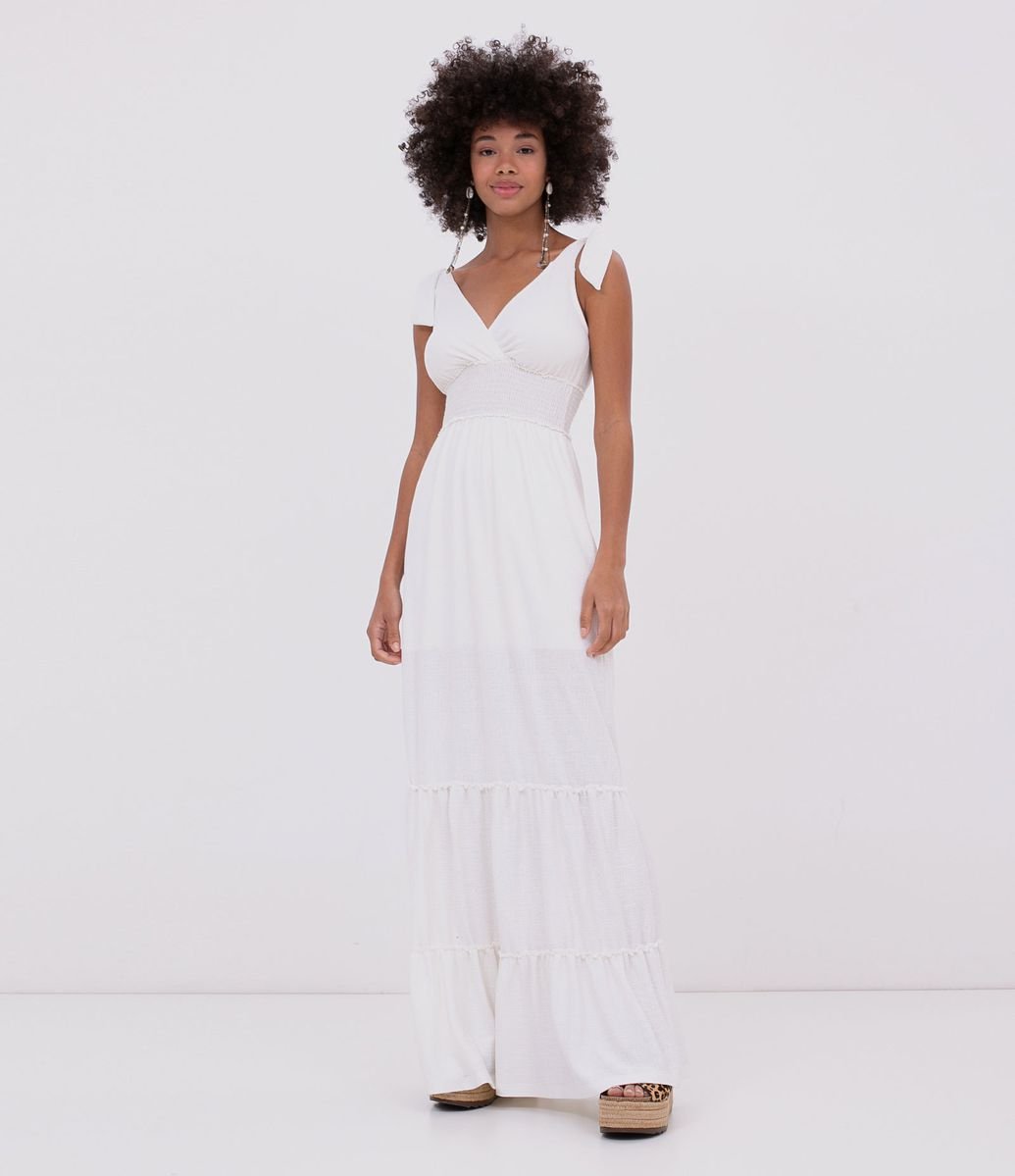 vestido longo branco renner