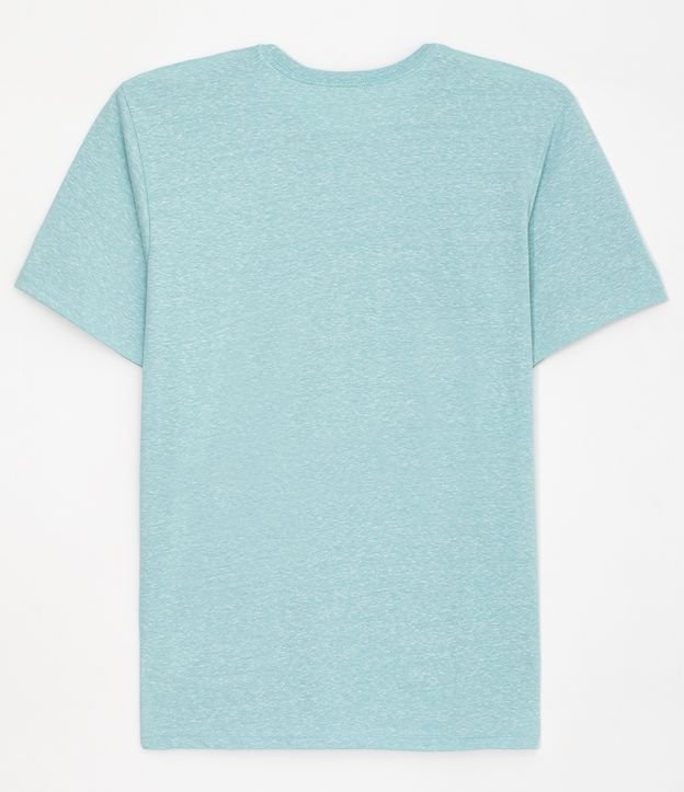 Camiseta Regular em Algodão e sem Estampa Azul 6