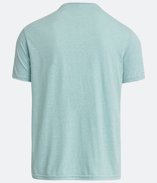 Camiseta Regular em Algodão e sem Estampa Azul 8