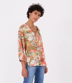 Blusa Estampada com Amarração