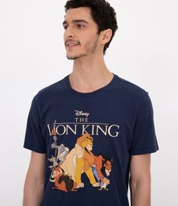 Camiseta Manga Curta Estampa Rei Leão 