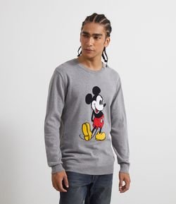 Suéter em Tricô Estampa Mickey 