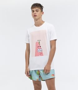 Camiseta Estampa Retrato Patrick e Plankton 