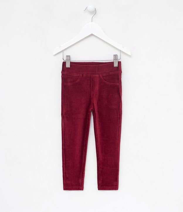 Pantalon Infantil de Terciopelo  Rojo 1