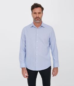 Camisa Slim Manga Longa com Detalhe Interno 