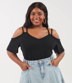 Blusa Lisa com Tiras nos Ombros Curve & Plus Size
