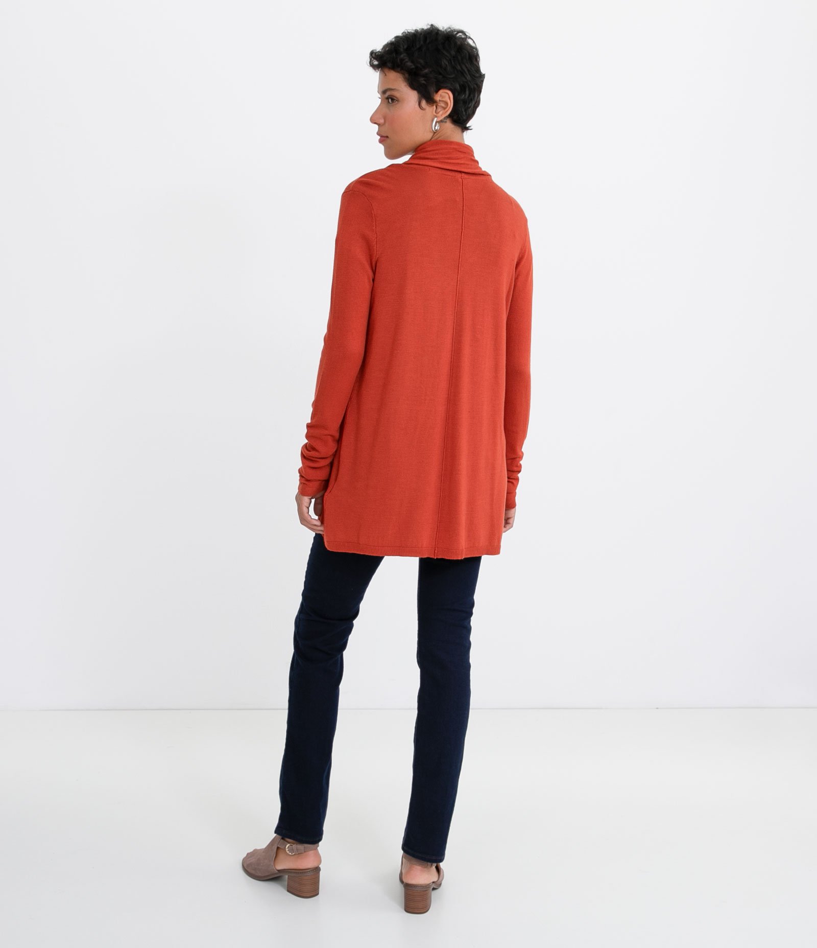 Cardigan Básico em Tricô Sem Fechamento 2