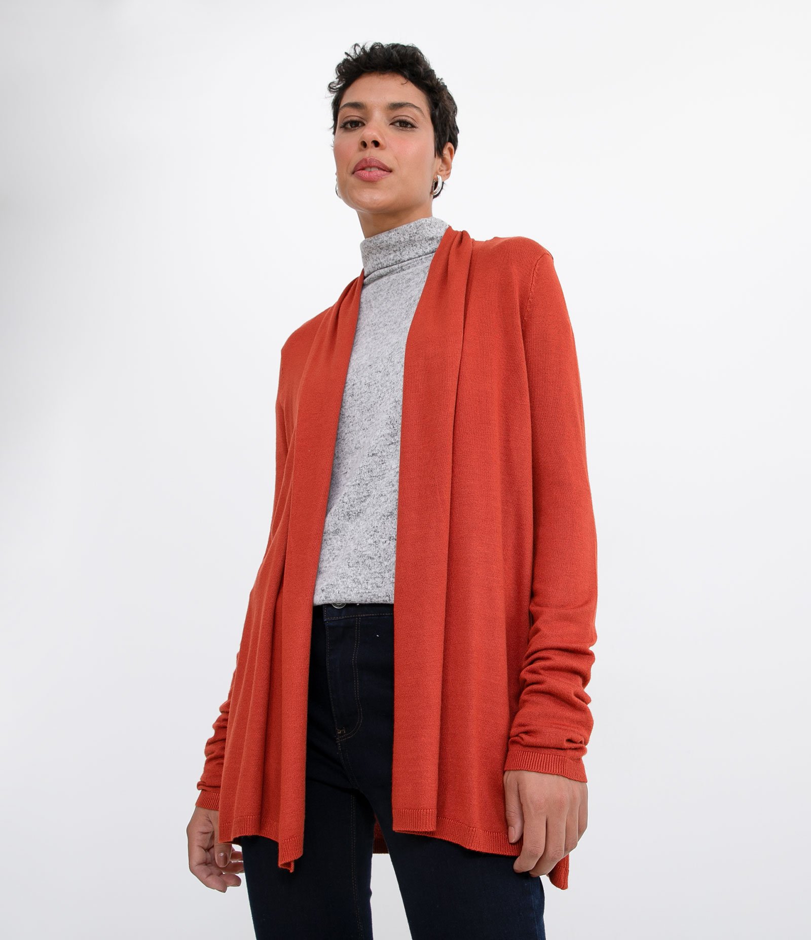 Cardigan Básico em Tricô Sem Fechamento 3