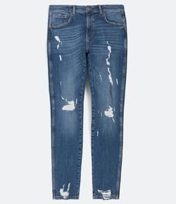 Calça Jeans Skinny com Puídos