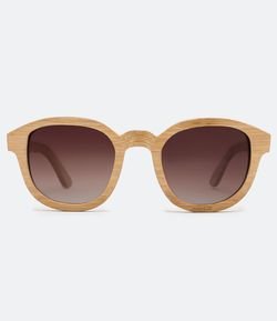 Óculos de Sol Masculino Redondo em Material Sustentável