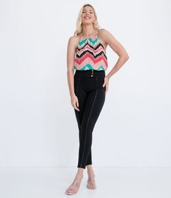 Calça Legging com Cós Largo e Botões - Renner