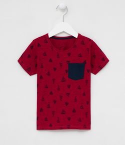 Camiseta Infantil Estampa de Barquinhos - Tam 1 a 4 anos