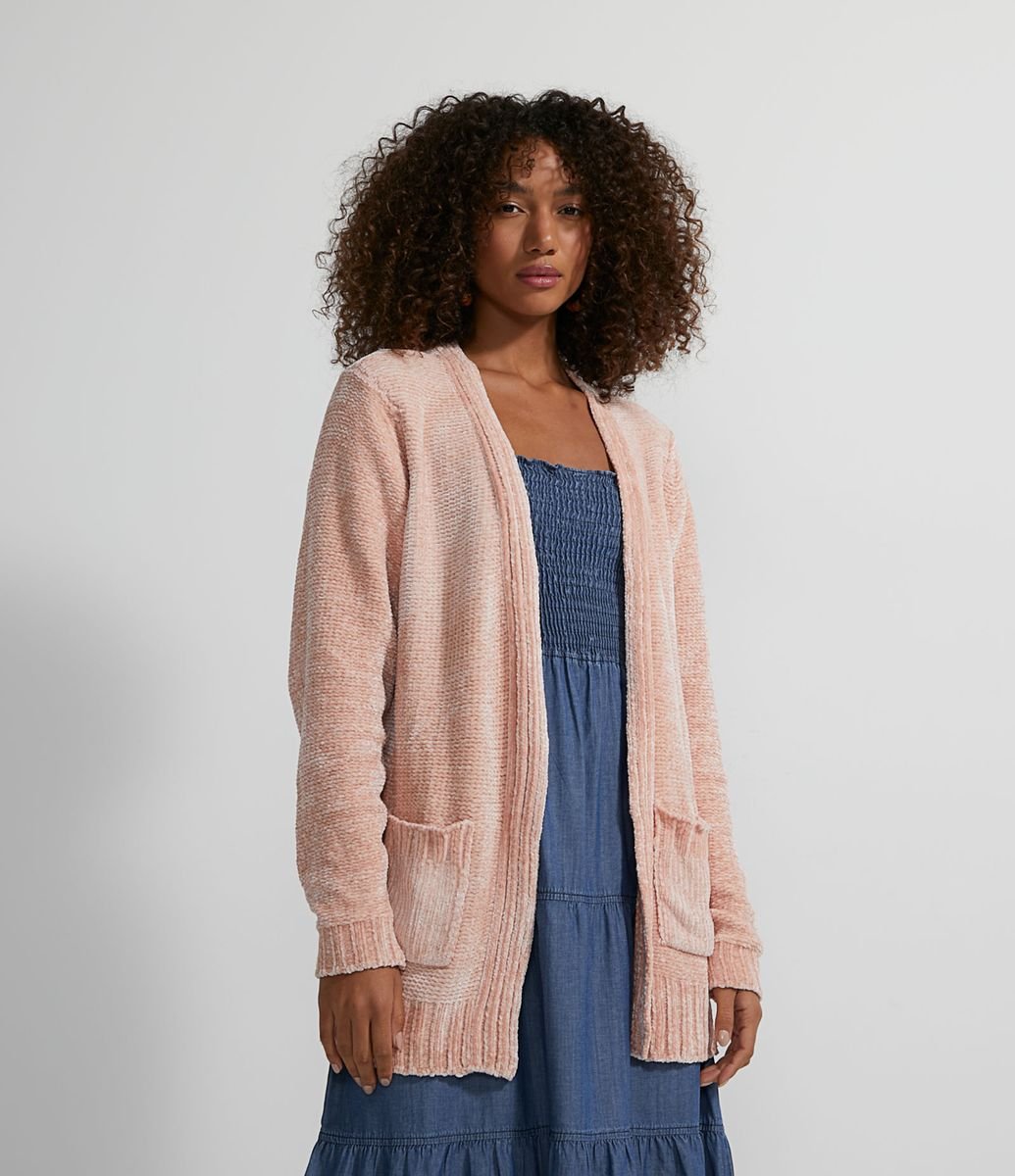 cardigan chenille feminino