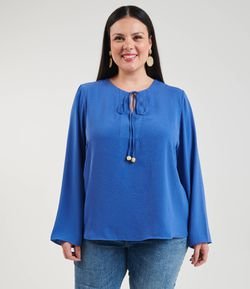 Blusa Bata com Amarração Curve & Plus Size