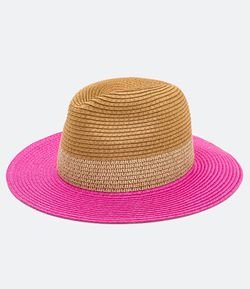 Chapéu Panama Liso com Aba Pink
