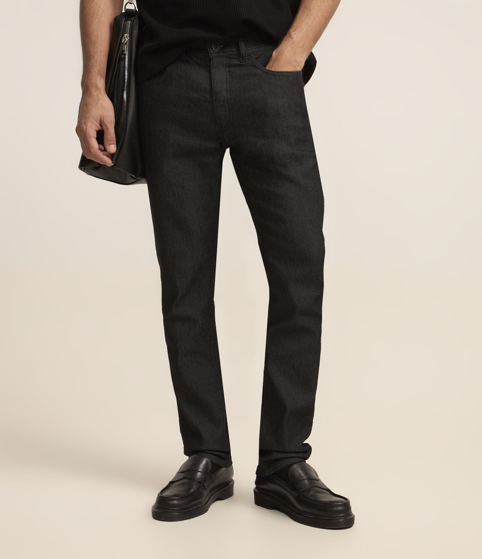 Calça Slim Jeans com Elastano Preto 3