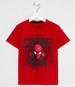 Camiseta Infantil Estampa Homem Aranha em Relevo - Tam 3 a 10 anos