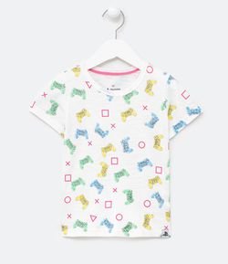 Camiseta Infantil Estampa Game - Tam 1 a 4 anos