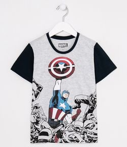 Camiseta Infantil Estampa Capitão América - Tam 4 a 10 anos