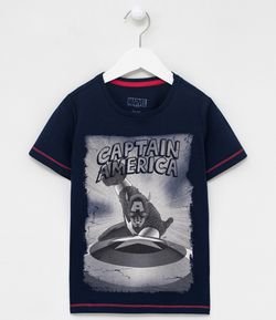 Camiseta Infantil Estampa Capitão America - Tam 4 a 10 Anos