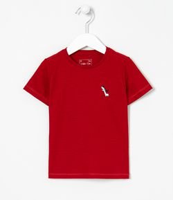 Camiseta Infantil Bordado de Cachorro - Tam 1 a 4 anos