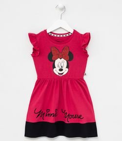 Vestido Infantil Estampa da Minnie - Tam 1 a 6 anos