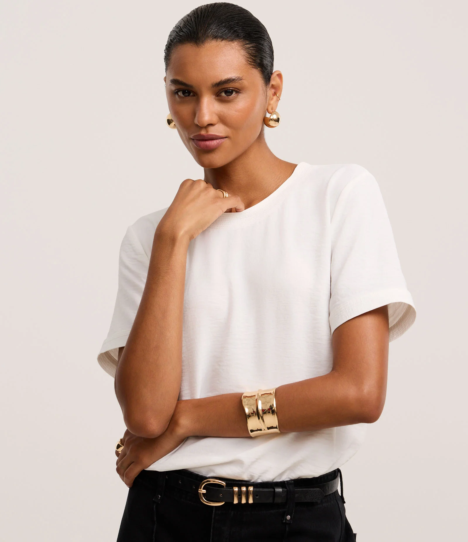 Blusa com Abertura nas Costas e Detalhes Pespontados Snow White 1