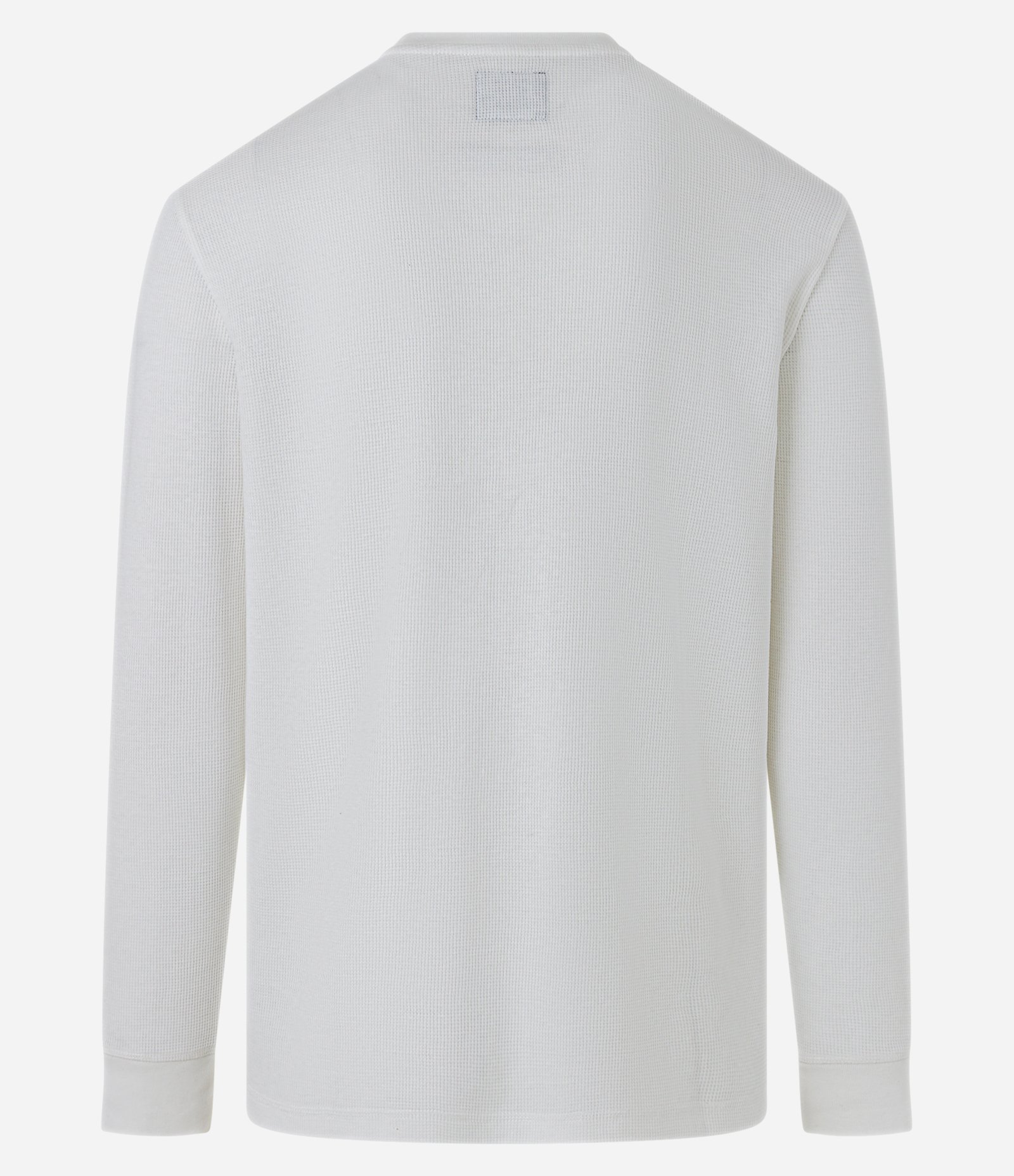 Camiseta Regular em Algodão com Textura Waffle e Manga Longa Branco 9