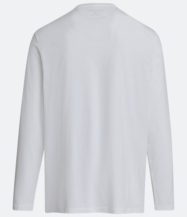Camiseta Comfort Básica em Algodão com Manga Longa Branco 6