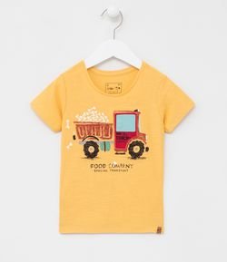 Camiseta Infantil Estampa Interativa de Caminhão - Tam 1 a 4 anos