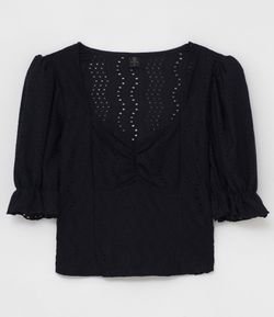 blusa manga princesa renner
