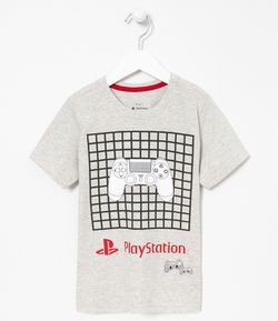 Camiseta Infantil Estampa Playstation - Tam 5 a 14 anos