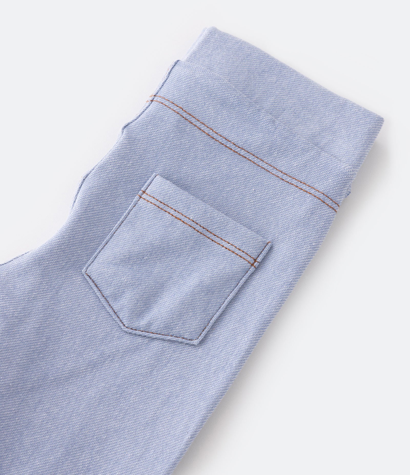 Calça Legging Infantil Básica com Pesponto Contrastante - Tam 5 a 14 Anos Azul Claro 3