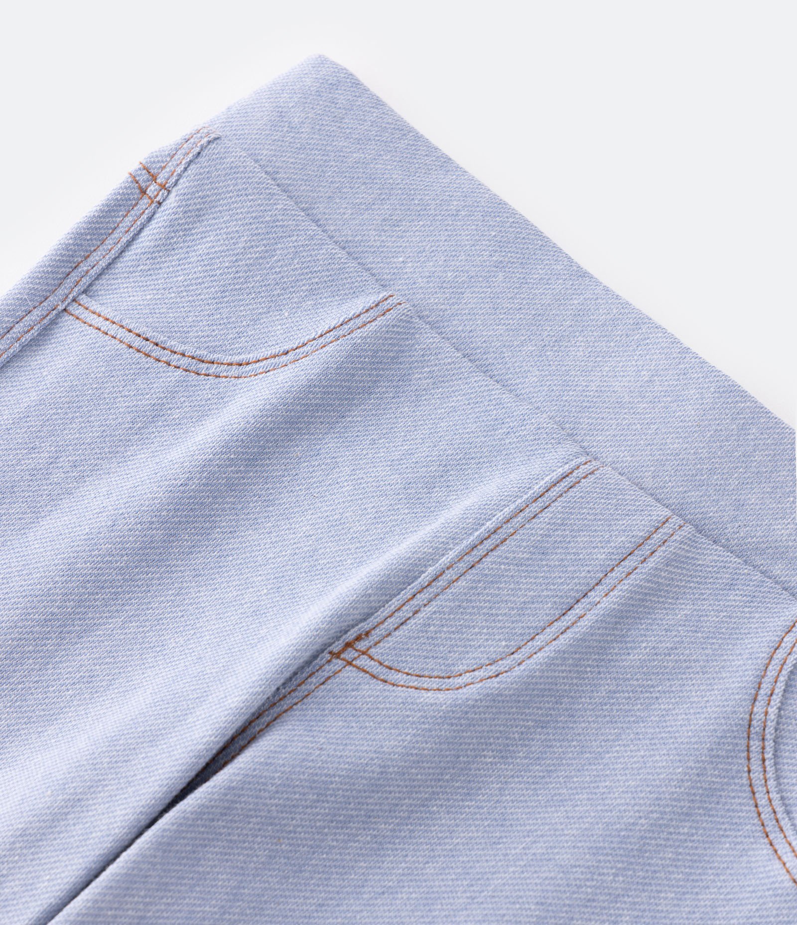 Calça Legging Infantil Básica com Pesponto Contrastante - Tam 5 a 14 Anos Azul Claro 4
