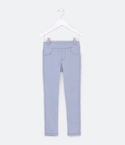 Calça Legging Infantil Básica com Pesponto Contrastante - Tam 5 a 14 Anos